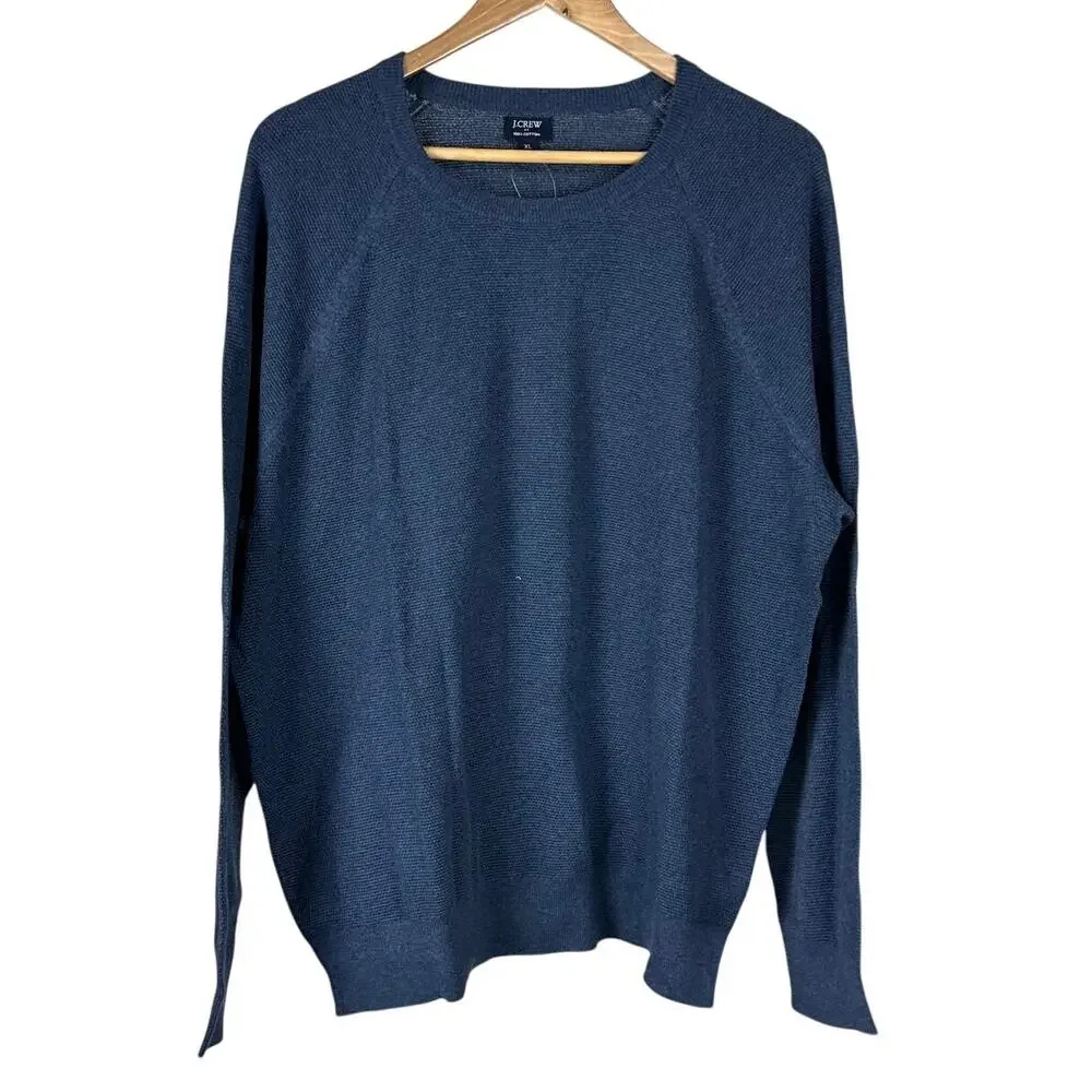J. Crew Men's Crewneck Sweater Navy Blue Men's Size XL New With Tags